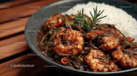Spicy Prawns with Rice and Fresh Herbs