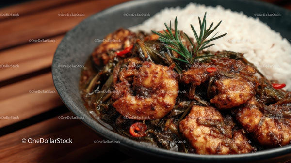 Spicy Prawns with Rice and Fresh Herbs