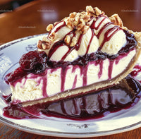 Gourmet Cheesecake Slice with Berry Sauce and Walnuts