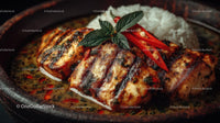 Grilled Chicken with Spicy Thai Curry and Coconut Rice