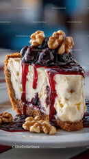 Berry Topped Cheesecake with Walnuts