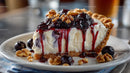 Walnut Topped Cheesecake with Cherry Sauce