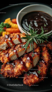 Crispy Chicken with Rosemary and Dipping Sauce