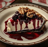 Delicious Cherry Cheesecake Slice with Walnuts