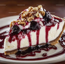 Rich Cheesecake with Berry Sauce and Walnuts