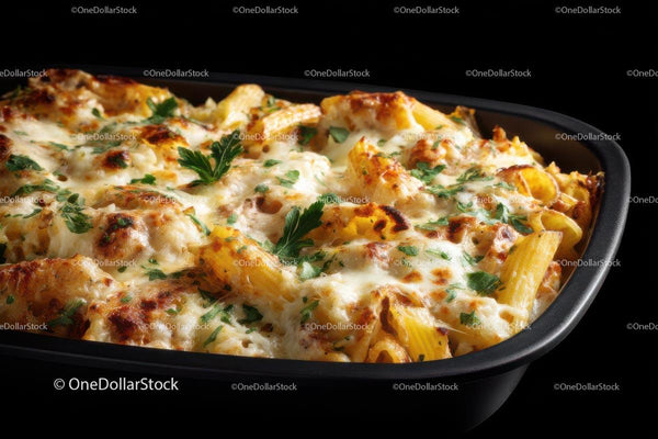 Golden Baked Penne with Cheese and Parsley
