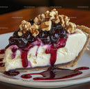Decadent Cheesecake with Cherry and Walnut Topping