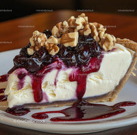 Decadent Cheesecake with Cherry and Walnut Topping