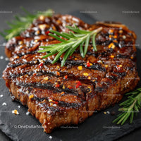 Grilled Steak with Rosemary and Spices