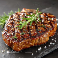 Grilled Steak with Rosemary and Coarse Salt Garnish