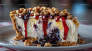 Cheesecake Slice with Strawberry and Walnut Topping