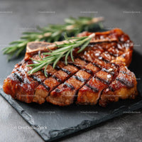 Grilled Steak with Rosemary on Slate Platter