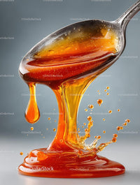 Golden Honey Dripping Elegantly from a Spoon