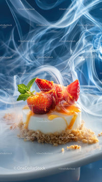 Gourmet Vanilla Panna Cotta with Fresh Strawberries and Caramel