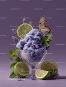 Lavender Ice Cream with Fresh Lime and Mint