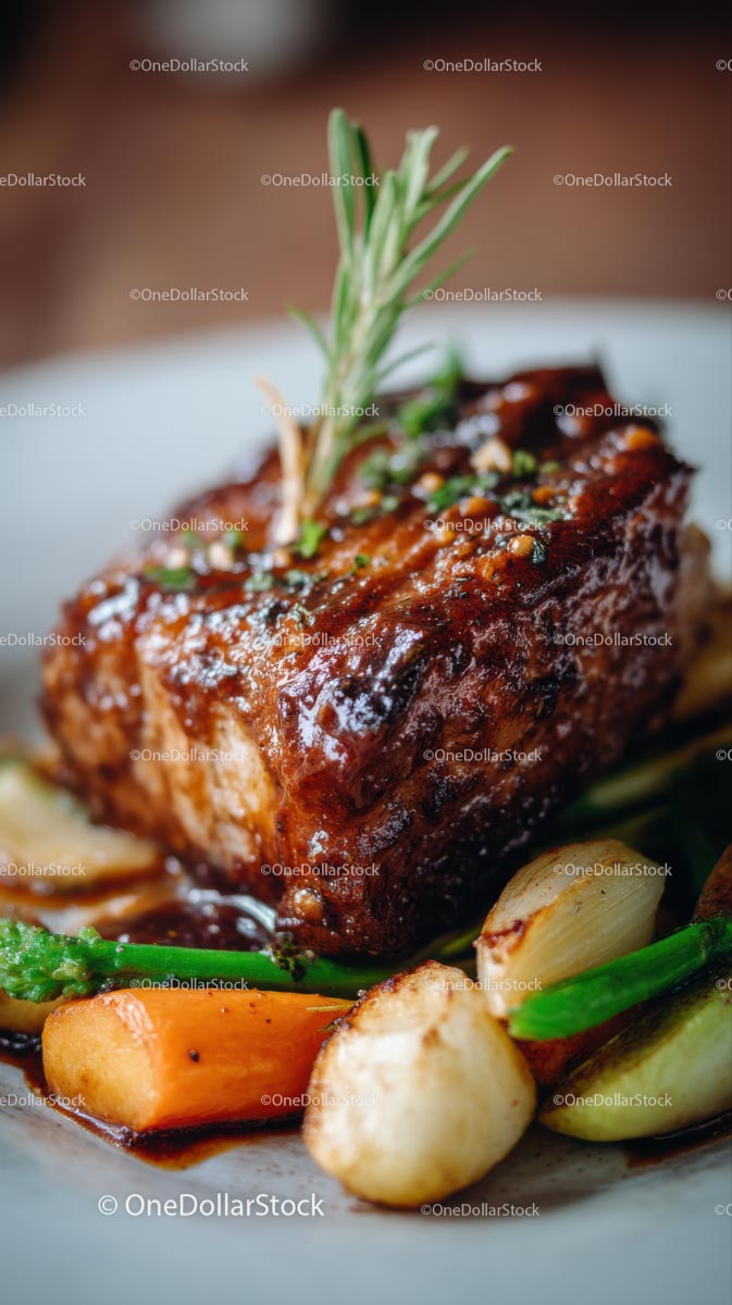 Succulent Glazed Steak with Roasted Vegetables