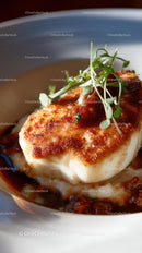 Pan-Seared Scallop with Microgreens on Creamy Mash
