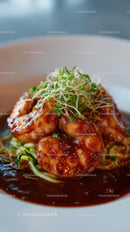 Gourmet Shrimp with Zucchini Noodles and Spicy Sauce