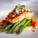 Grilled Salmon with Asparagus and Cherry Tomatoes