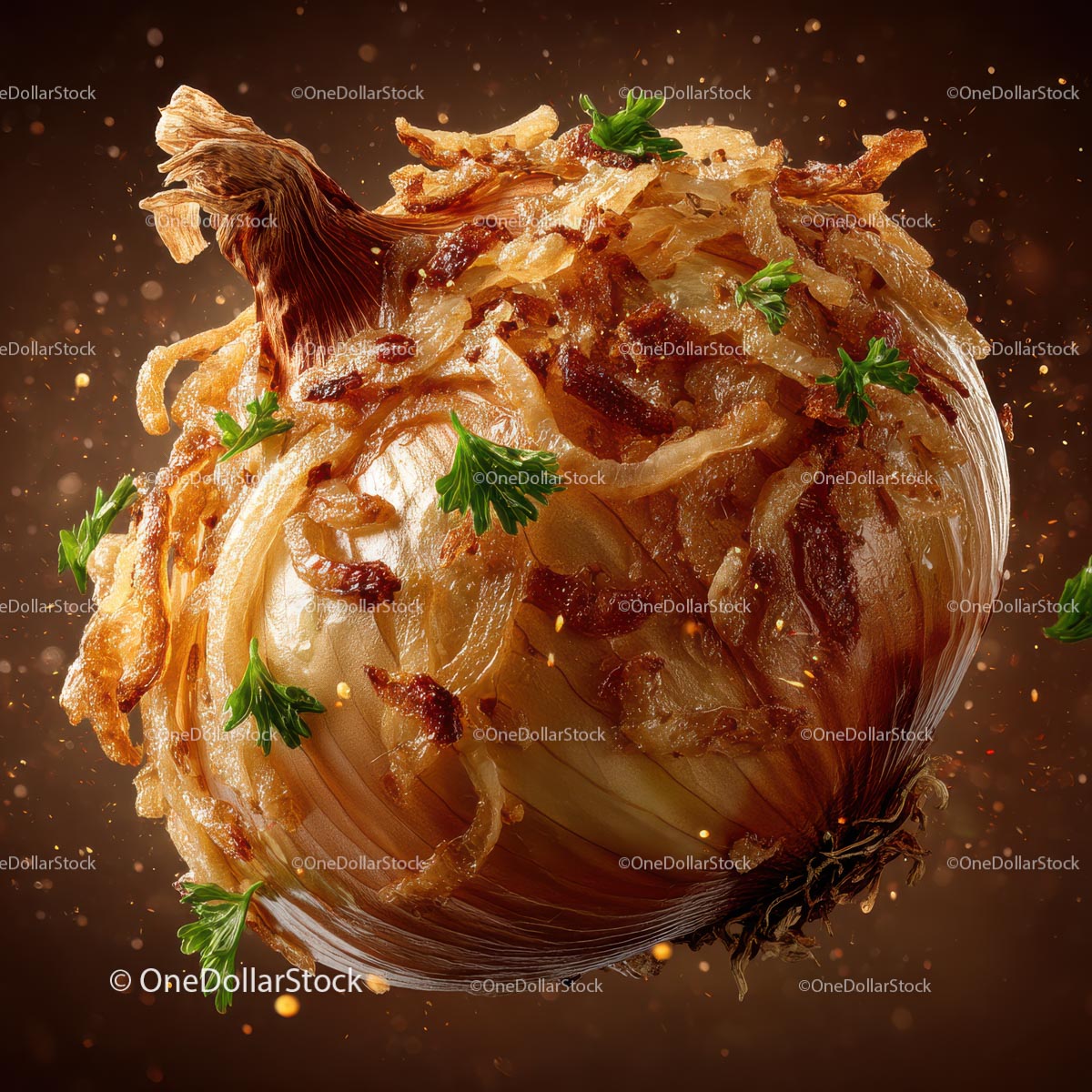 Caramelized Onion with Fresh Parsley Garnish