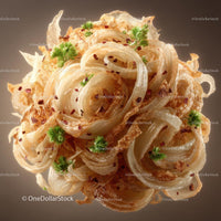 Crispy Fried Onion Rings with Fresh Parsley Garnish
