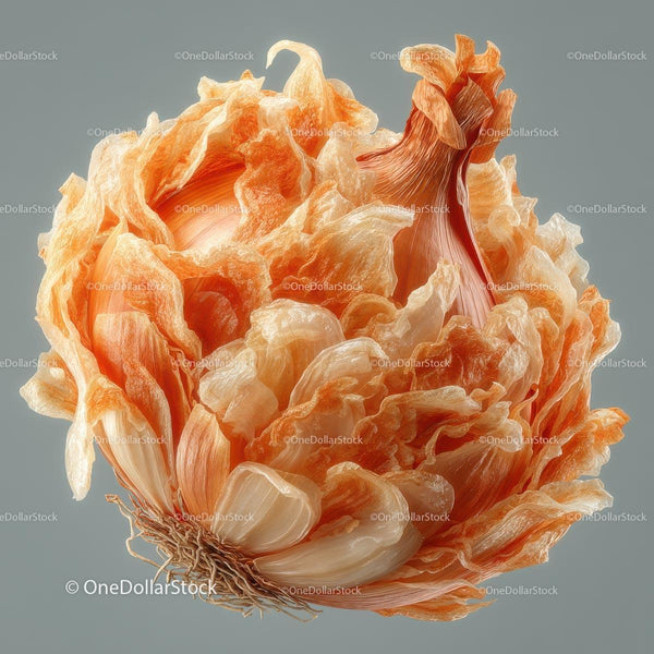 Close-Up of Onion Layers with Elegant Curves