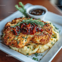 Gourmet Crispy Potato Dish with Rosemary and Sauce