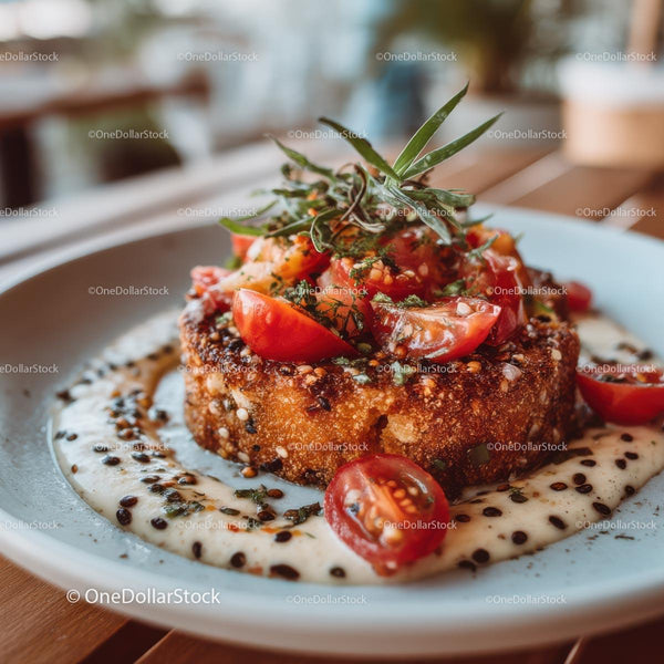 Gourmet Toast with Cherry Tomatoes and Rosemary
