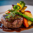 Tender Steak with Rosemary and Colorful Vegetables