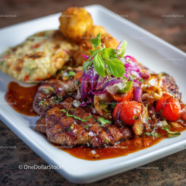 Grilled Steak with Cherry Tomatoes and Fresh Herbs