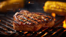 Juicy Grilled Steak with Corn on the Barbecue
