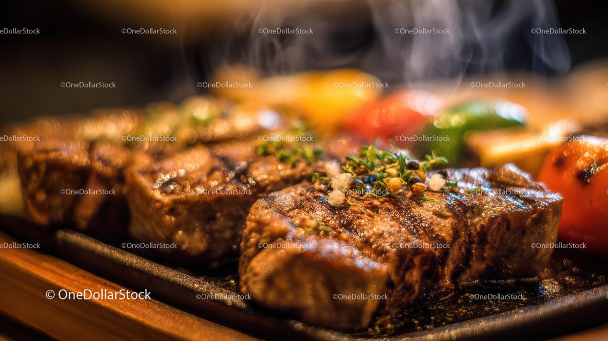 Juicy Grilled Steak with Fresh Herbs and Vegetables