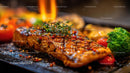Flame-Grilled Salmon with Vegetables and Herbs