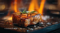 Perfectly Grilled Steak with Rosemary Garnish