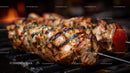 Succulent Grilled Pork Skewers on a Charcoal BBQ