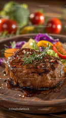 Juicy Grilled Steak with Rosemary and Vibrant Vegetables