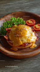 Gourmet Breakfast Sandwich with Melted Cheese