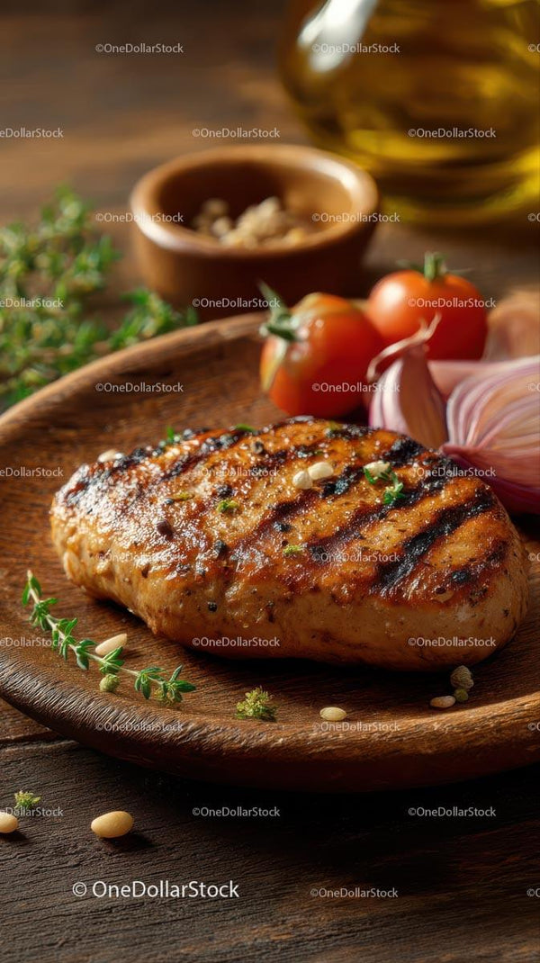 Grilled Chicken Breast with Herbs and Seasoning