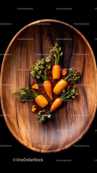 Fresh Carrots in a Rustic Wooden Bowl