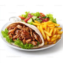 Delicious Shawarma with Fries and Fresh Salad