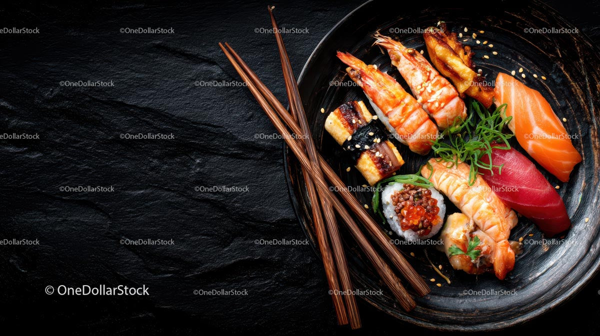 Gourmet Sushi Platter with Fresh Seafood Selection