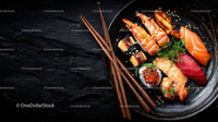 Gourmet Sushi Platter with Fresh Seafood Selection