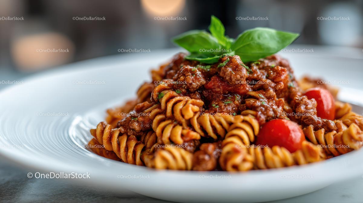 Fusilli Pasta with Rich Tomato and Meat Sauce