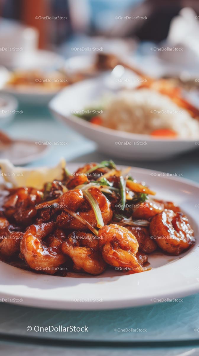 Danie z krewetek gourmet w bogatym sosie i ziołach