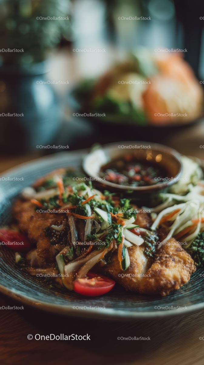 Gourmet Asian Dish with Fresh Vegetables (18 Images)
