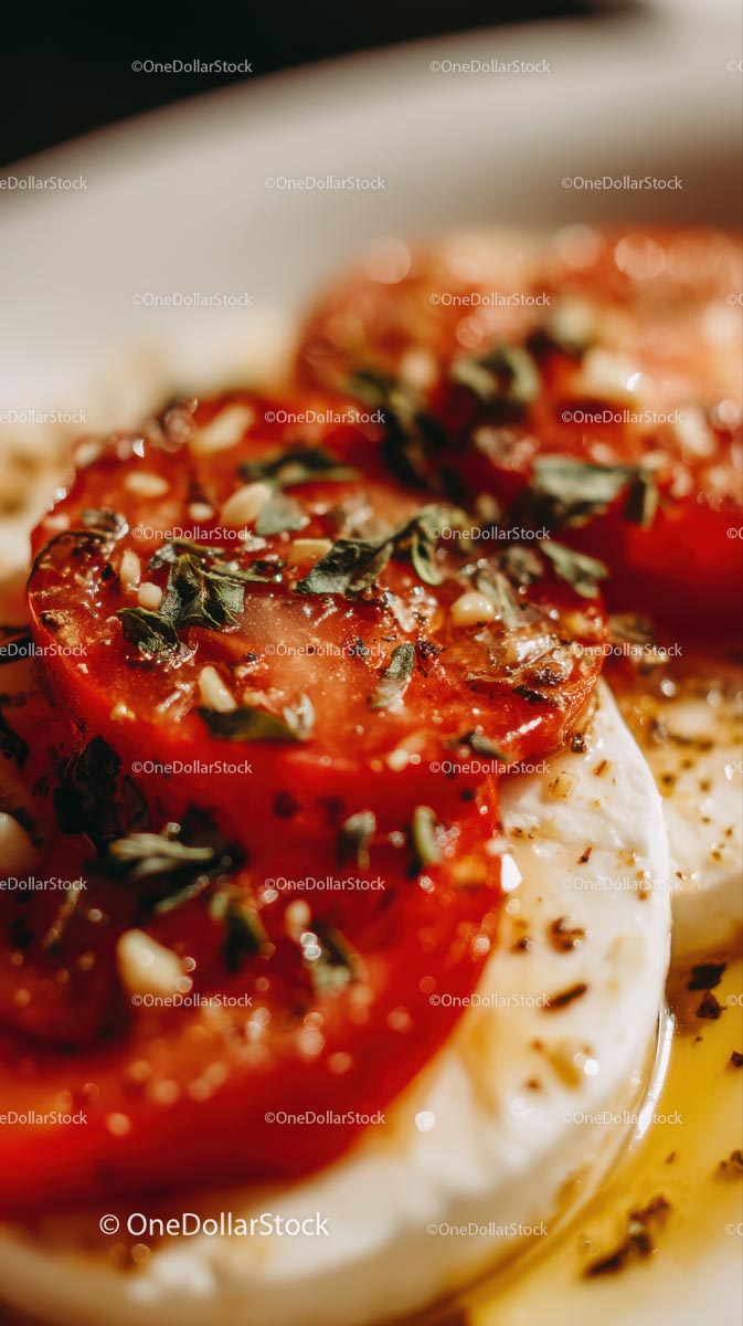 Caprese Salad with Fresh Tomatoes and Mozzarella Cheese