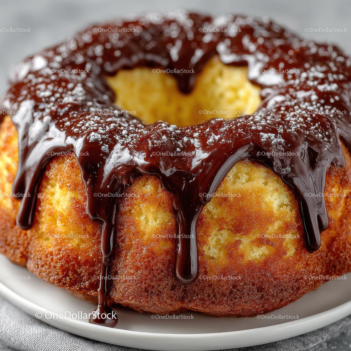 Bundt Cake with Rich Chocolate Glaze