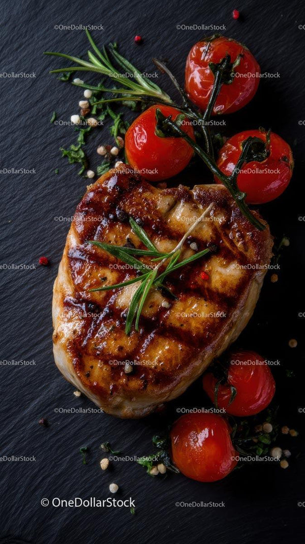 Grilled Chicken Breast with Rosemary and Cherry Tomatoes