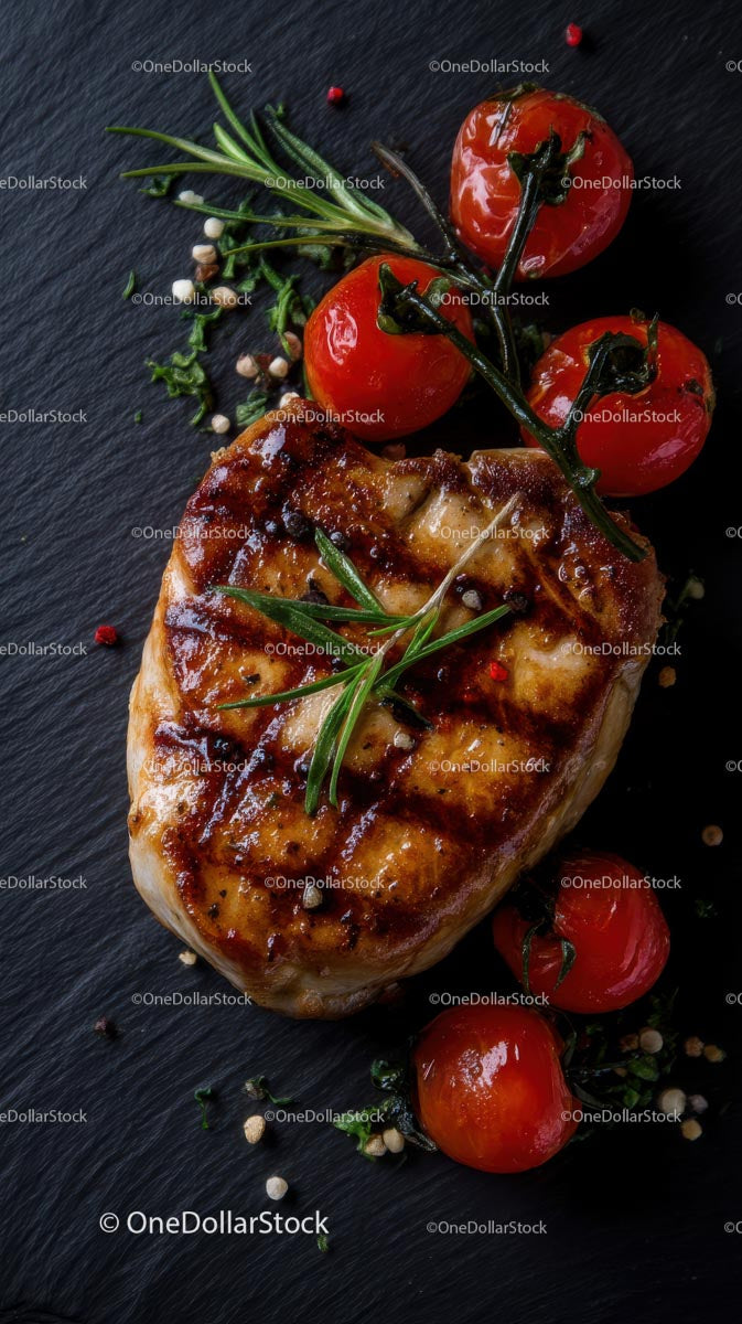 Juicy Bacon Cheeseburger with Fresh Lettuce and Tomato