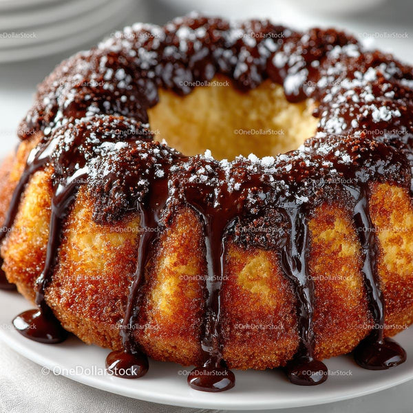 Homemade Bundt Cake with Rich Chocolate Glaze